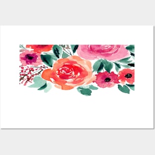 Pink floral Posters and Art